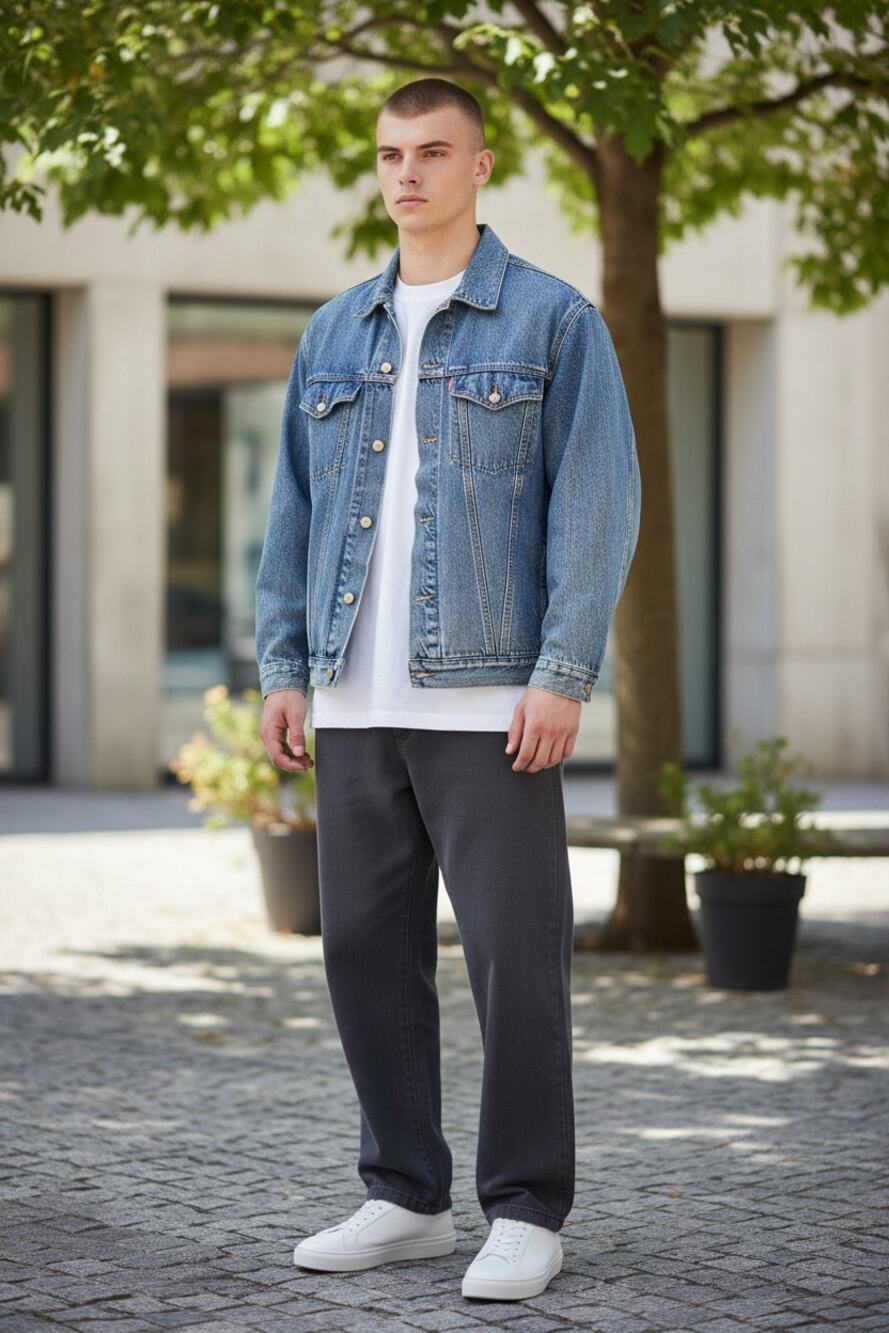 Men's Vintage Distressed Denim Jacket